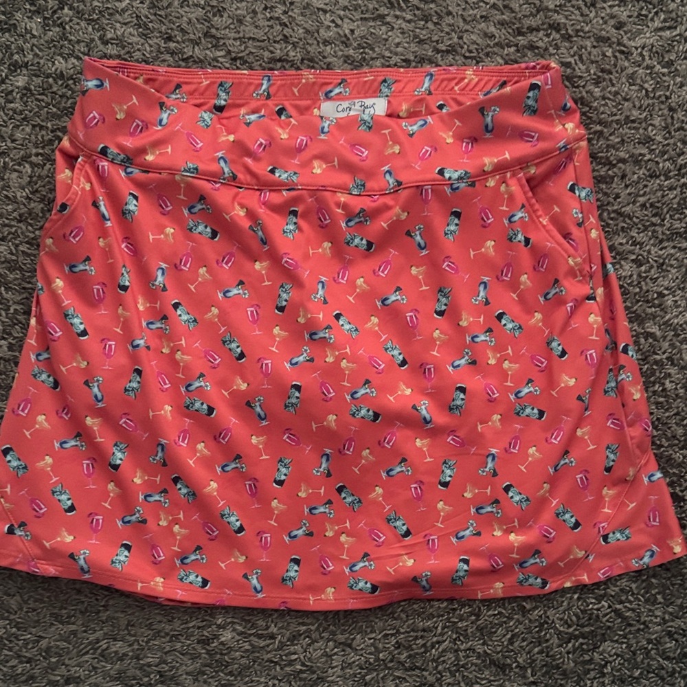 Coral golf drink Print Women's Skirt